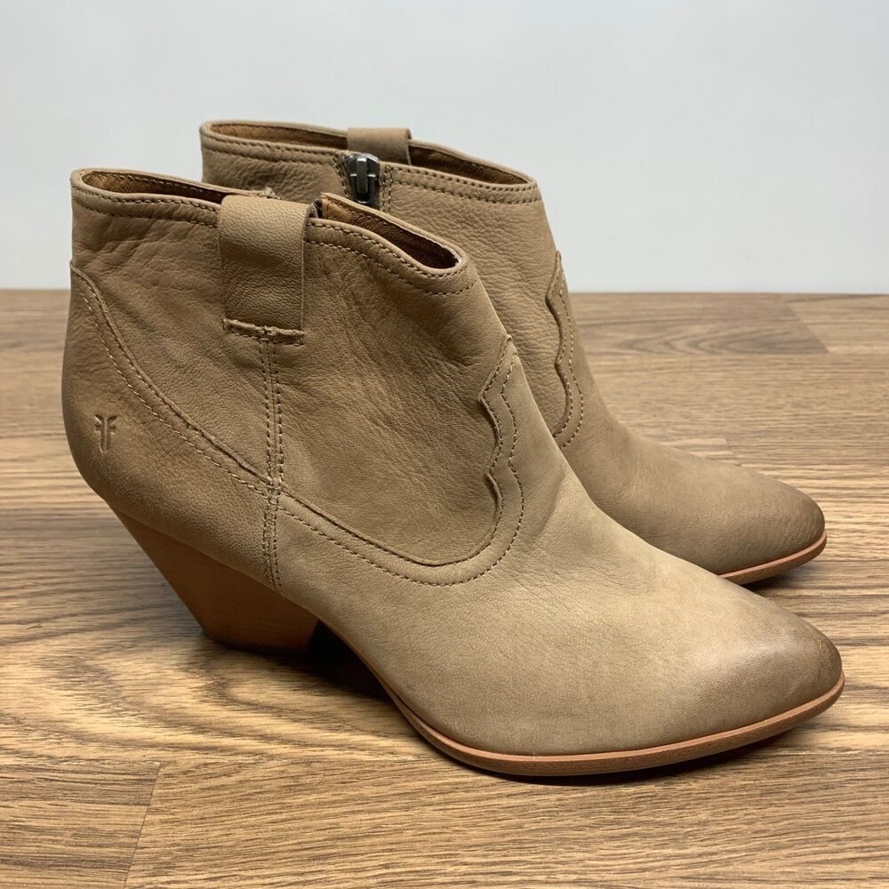 FRYE Reina Ankle Booties Women’s‎ Size 9.5M Brown Leather Western Heeled 3479258